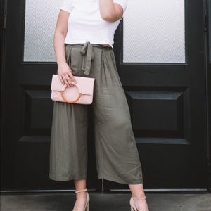 Wide leg green pants